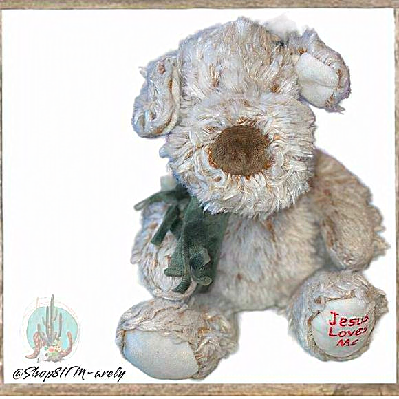 Fiesta Plush Sitting Dog 12 Inch Tan Stuffed Animal Jesus Loves Me Soft Kids Toy - Picture 11 of 11